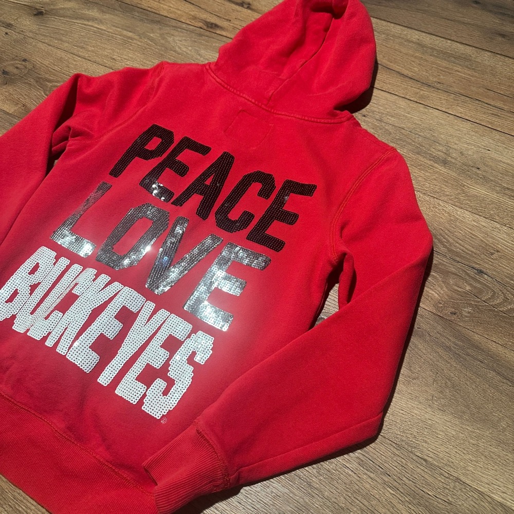 E5 College Classics Red Ohio State Buckeyes Full‎ Zip Hoodie Women Small